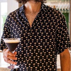 Kenny Flowers The Buzz Around Town Short Sleeve Shirt Buttons Espresso Martini
